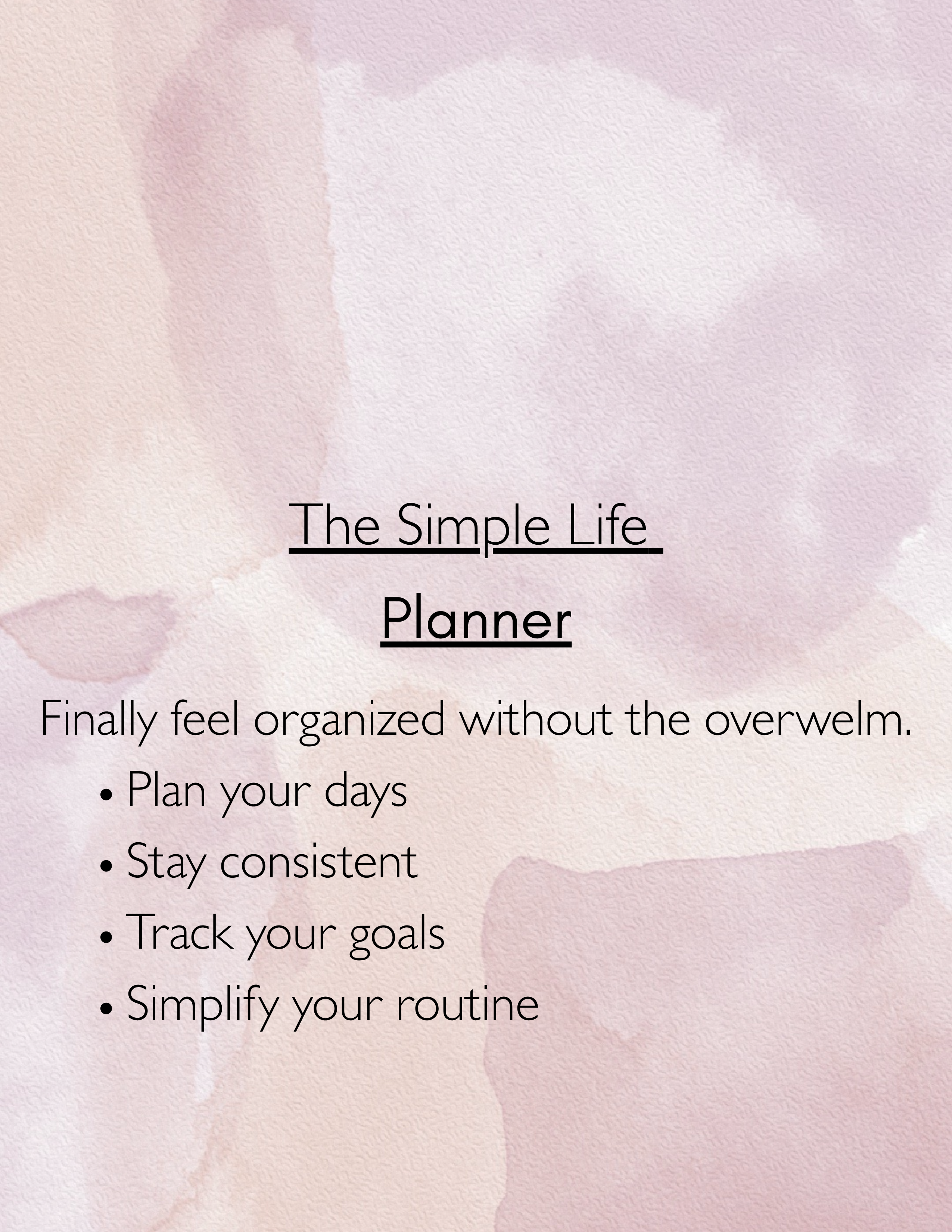 Simple Life Planner Printable | Minimalist Daily, Weekly & Monthly Planner | Goal, Habit & Budget Tracker
