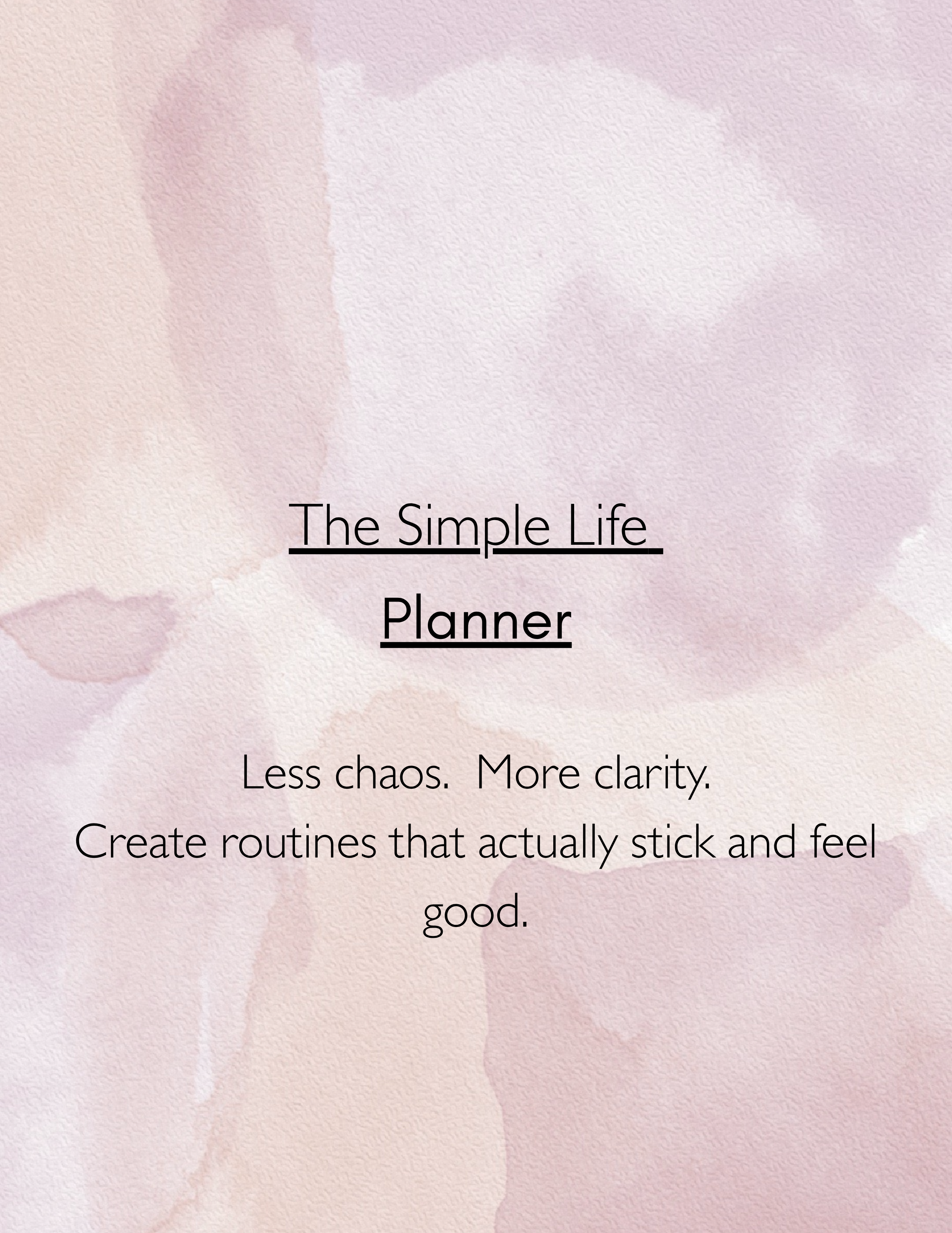 Simple Life Planner Printable | Minimalist Daily, Weekly & Monthly Planner | Goal, Habit & Budget Tracker