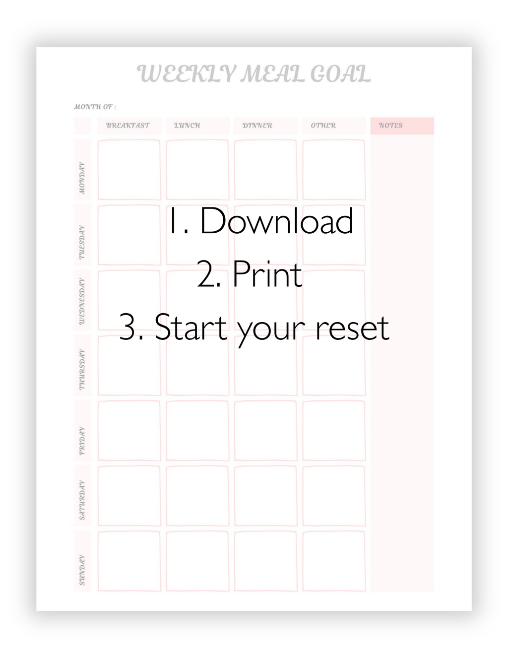 That Girl Reset Planner | 30-Day Wellness & Weight Loss Reset Printable | Habit Tracker, Meal Planner, Workout & Self-Care Planner