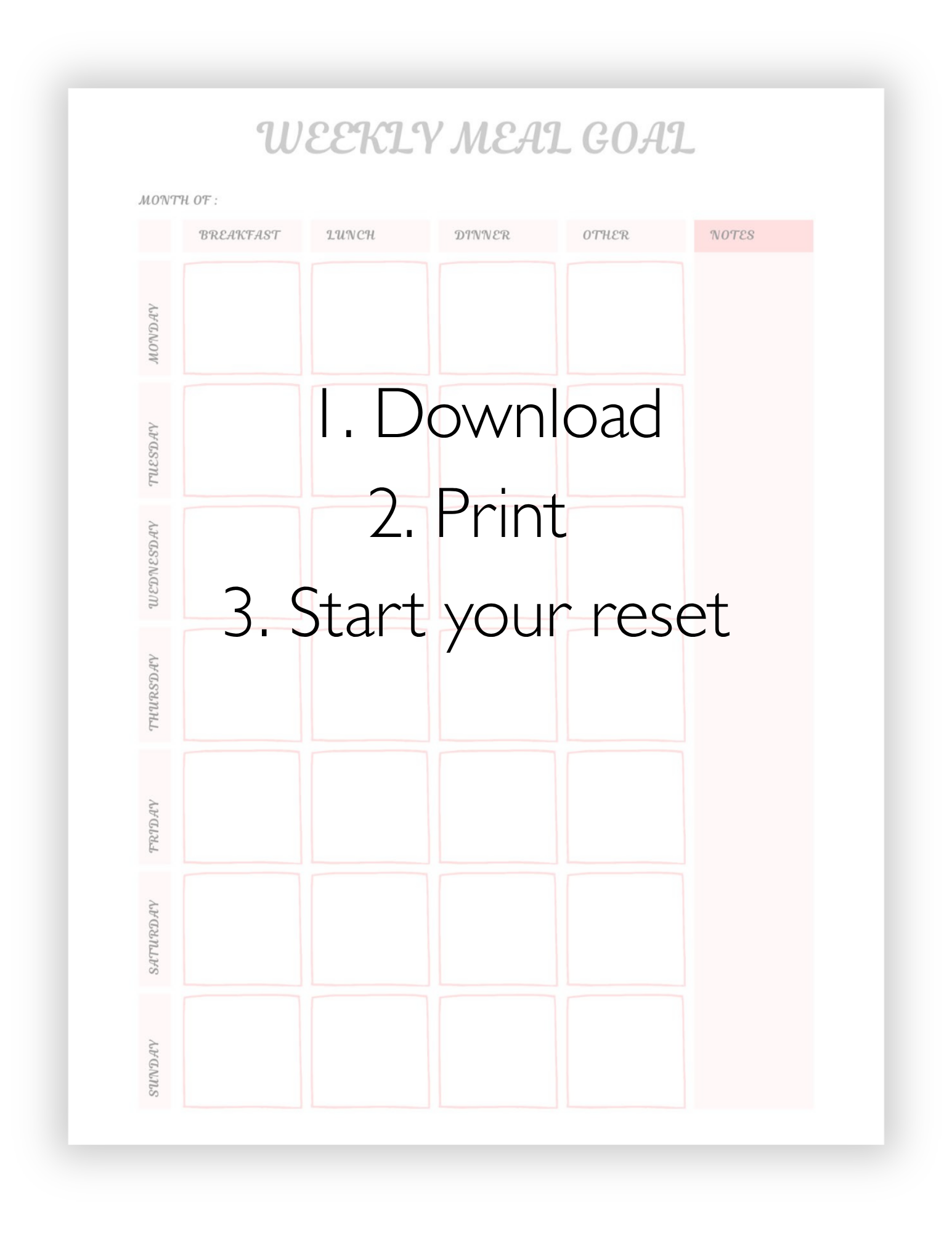 That Girl Reset Planner | 30-Day Wellness & Weight Loss Reset Printable | Habit Tracker, Meal Planner, Workout & Self-Care Planner