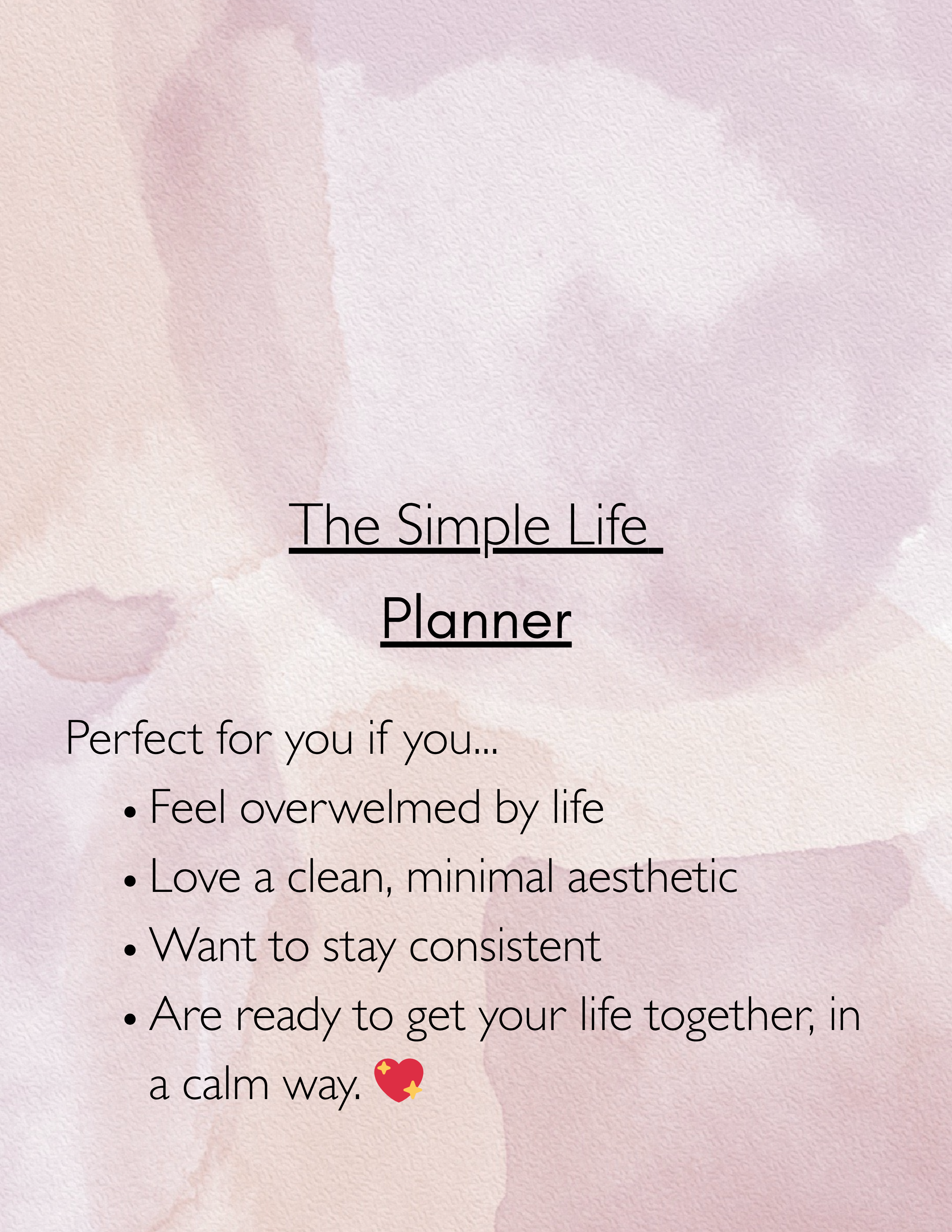 Simple Life Planner Printable | Minimalist Daily, Weekly & Monthly Planner | Goal, Habit & Budget Tracker